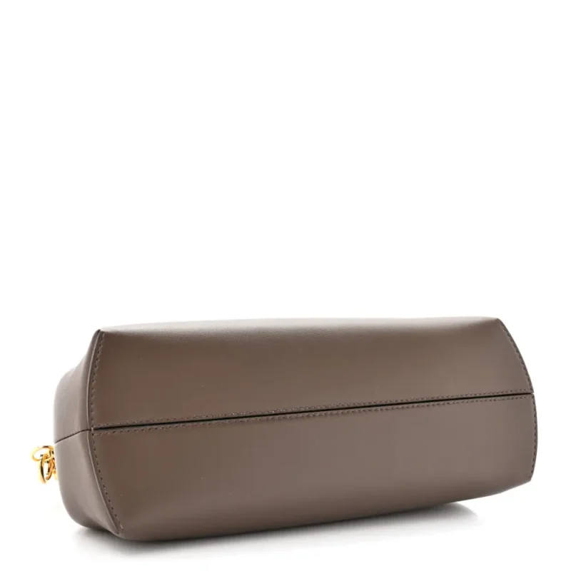 FENDI MIDI FENDI FIRST DARK COFFEE SHINY NAPPA LEATHER GOLD HARDWARE - Image 6