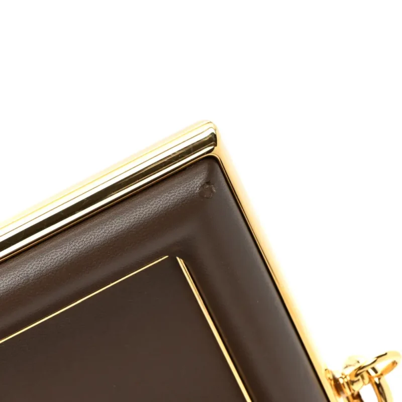 FENDI MIDI FENDI FIRST DARK COFFEE SHINY NAPPA LEATHER GOLD HARDWARE - Image 10