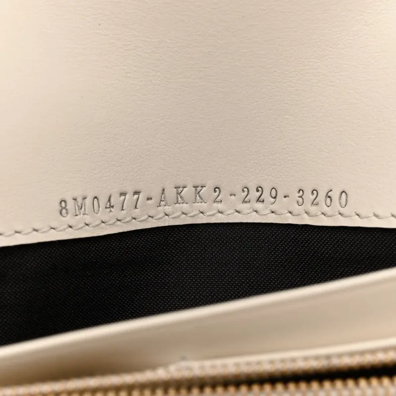 FENDI METAL FENDI ROMA LOGO CHAIN CONTINENTAL WALLET WHITE KYOTO VITELLO LEATHER GOLD HARDWARE - Image 9