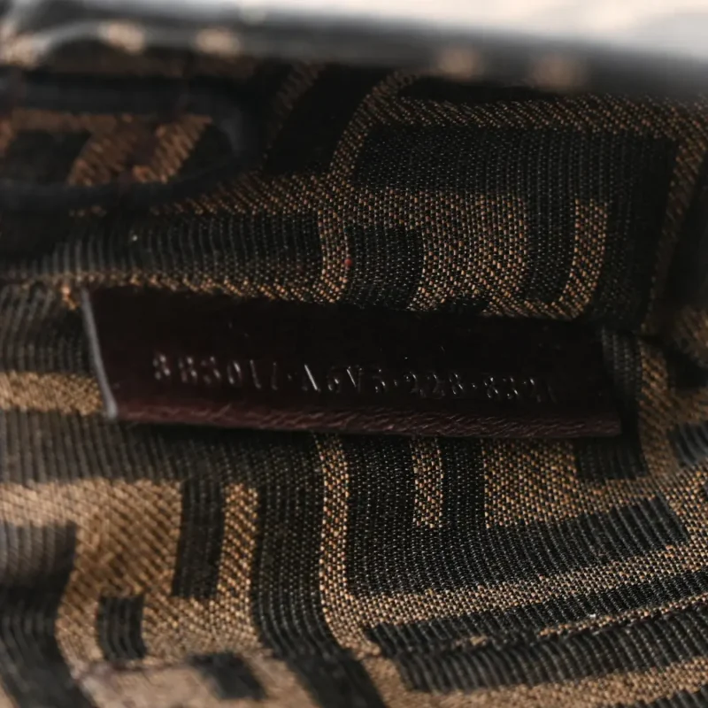 FENDI MINI FF 1974 BAGUETTE TOBACCO/MORO/BLACK JACQUARD FABRIC GOLD HARDWARE - Image 9