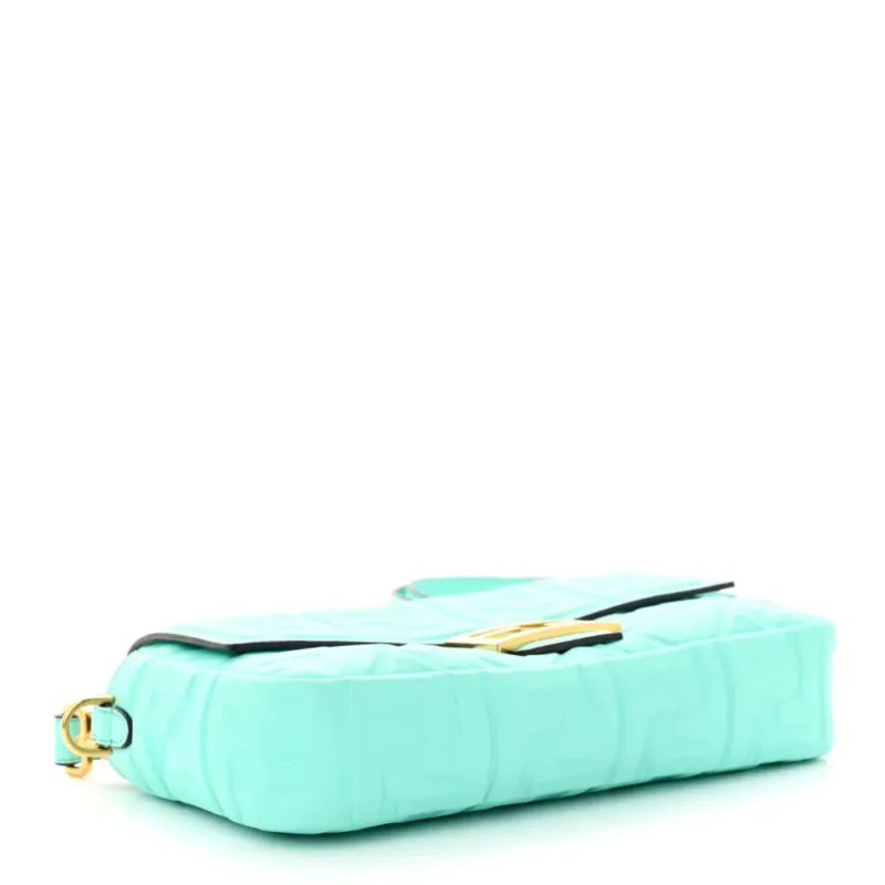 FENDI PETITE PEEKABOO I SEE U SATCHEL FENDI (F X T) NAPPA LEATHER FF 1974 EMBOSSED TIFFANY GOLD HARDWARE - Image 6