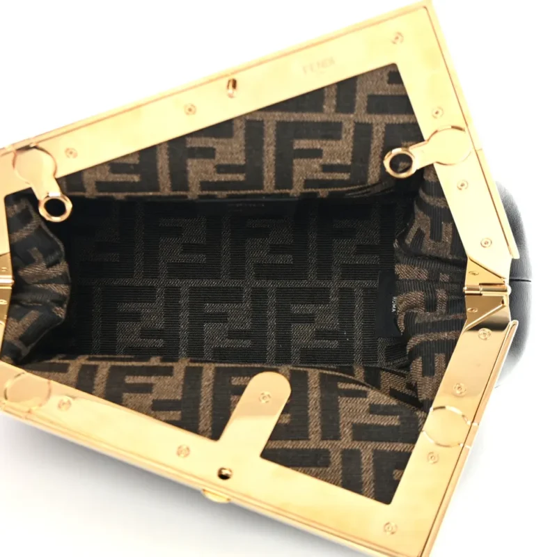 FENDI SMALL FENDI FIRST BLACK SHINY NAPPA LEATHER GOLD HARDWARE - Image 7