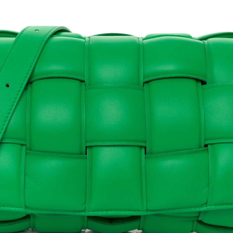BOTTEGA VENETA MAXI INTRECCIO PADDED CASSETTE CROSSBODY BAG PARAKEET NAPPA LEATHER SILVER HARDWARE - Image 8