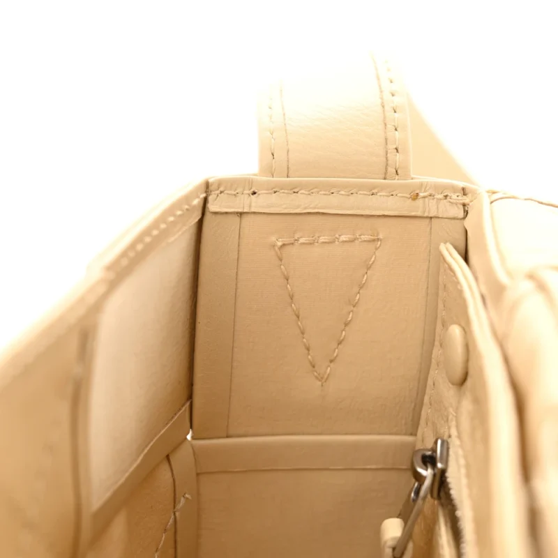 BOTTEGA VENETA MAXI INTRECCIATO CASSETTE CROSSBODY BAG PORRIDGE PAPER CALFSKIN LEATHER - Image 9