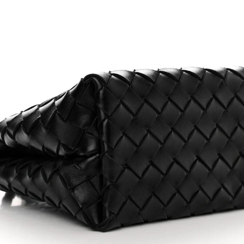 BOTTEGA VENETA SMALL INTRECCIATO ANDIAMO SHOULDER BAG BLACK NAPPA LEATHER GOLD HARDWARE - Image 4