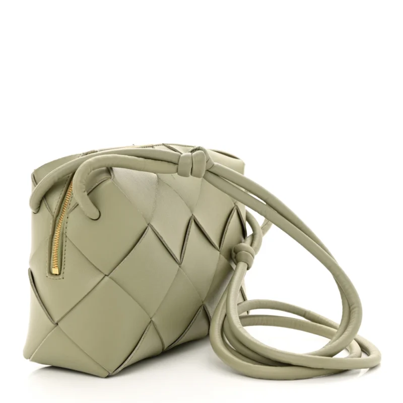 BOTTEGA VENETA MAXI INTRECCIO SMALL CASSETTE CAMERA BAG TRAVERTINE LAMBSKIN LEATHER - Image 3