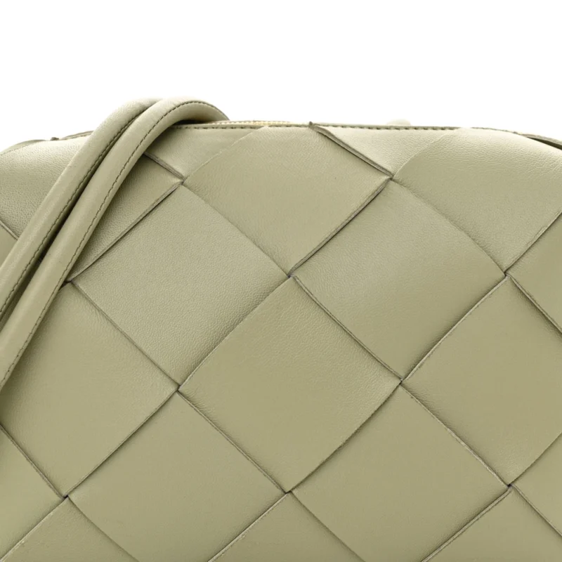 BOTTEGA VENETA MAXI INTRECCIO SMALL CASSETTE CAMERA BAG TRAVERTINE LAMBSKIN LEATHER - Image 8
