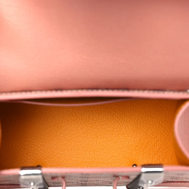 GOYARD NANO SAIGON BAG PEARLY CORAL IRIDESCENT GOYARDINE CANVAS SILVER HARDWARE - Image 7