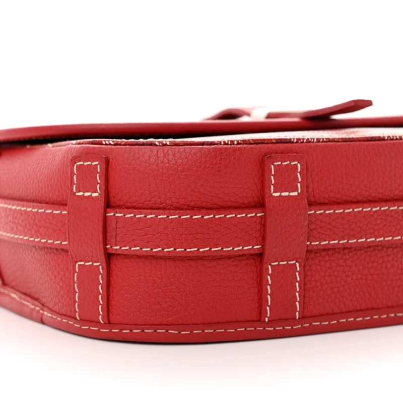 GOYARD BELVEDERE II PM MESSENGER BAG RED GOYARDINE CANVAS SILVER HARDWARE - Image 4