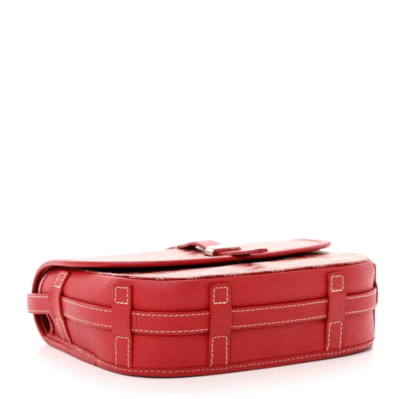 GOYARD BELVEDERE II PM MESSENGER BAG RED GOYARDINE CANVAS SILVER HARDWARE - Image 6