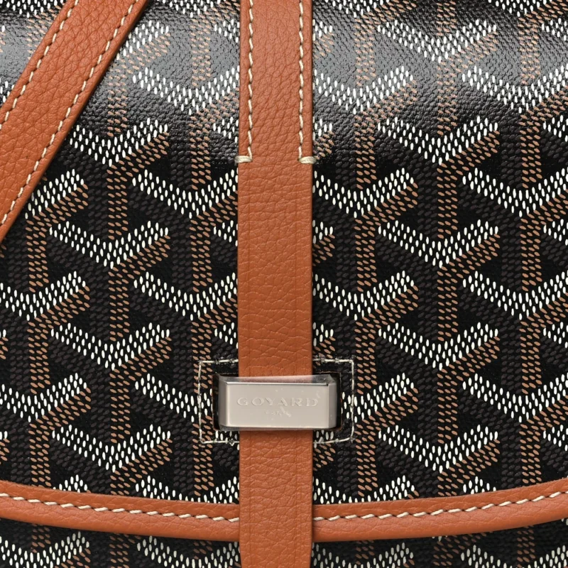 GOYARD BELVEDERE II PM MESSENGER BAG BLACK/GOLD GOYARDINE CANVAS SILVER HARDWARE - Image 8