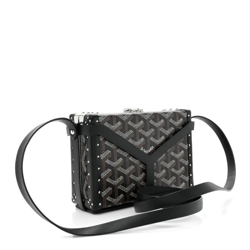 GOYARD MINI MINAUDIERE TRUNK BAG BLACK GOYARDINE CANVAS - Image 3