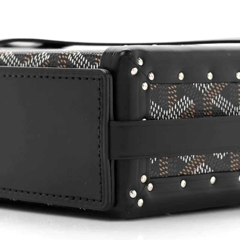 GOYARD MINI MINAUDIERE TRUNK BAG BLACK GOYARDINE CANVAS - Image 4