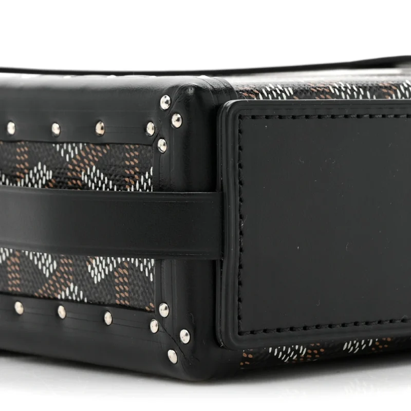 GOYARD MINI MINAUDIERE TRUNK BAG BLACK GOYARDINE CANVAS - Image 5