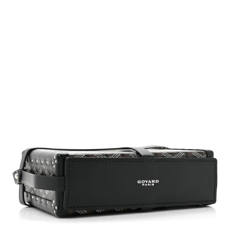 GOYARD MINI MINAUDIERE TRUNK BAG BLACK GOYARDINE CANVAS - Image 6