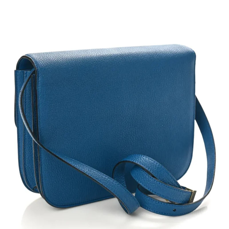 CELINE MEDIUM CLASSIC BOX FLAP BAG DEEPSEA GOATSKIN LEATHER GOLD HARDWARE - Image 3