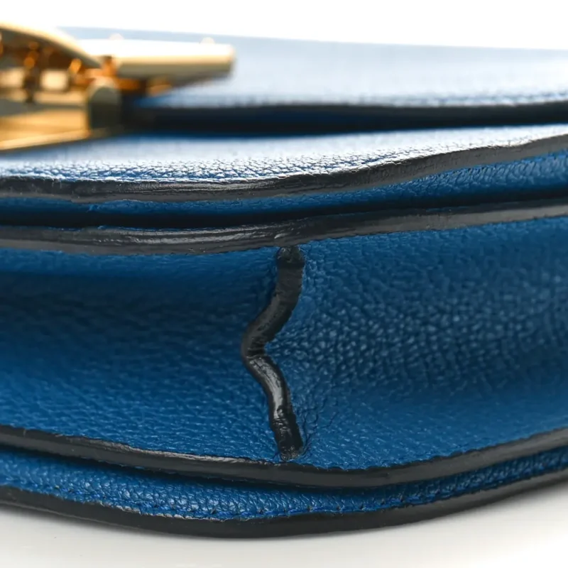 CELINE MEDIUM CLASSIC BOX FLAP BAG DEEPSEA GOATSKIN LEATHER GOLD HARDWARE - Image 5
