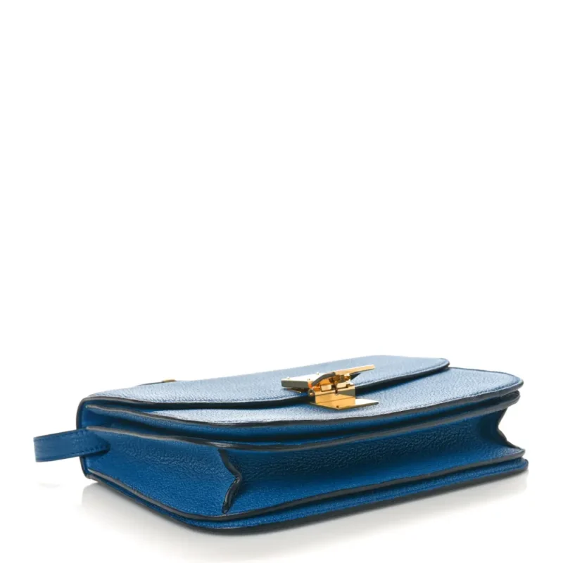 CELINE MEDIUM CLASSIC BOX FLAP BAG DEEPSEA GOATSKIN LEATHER GOLD HARDWARE - Image 6