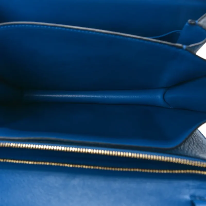 CELINE MEDIUM CLASSIC BOX FLAP BAG DEEPSEA GOATSKIN LEATHER GOLD HARDWARE - Image 7