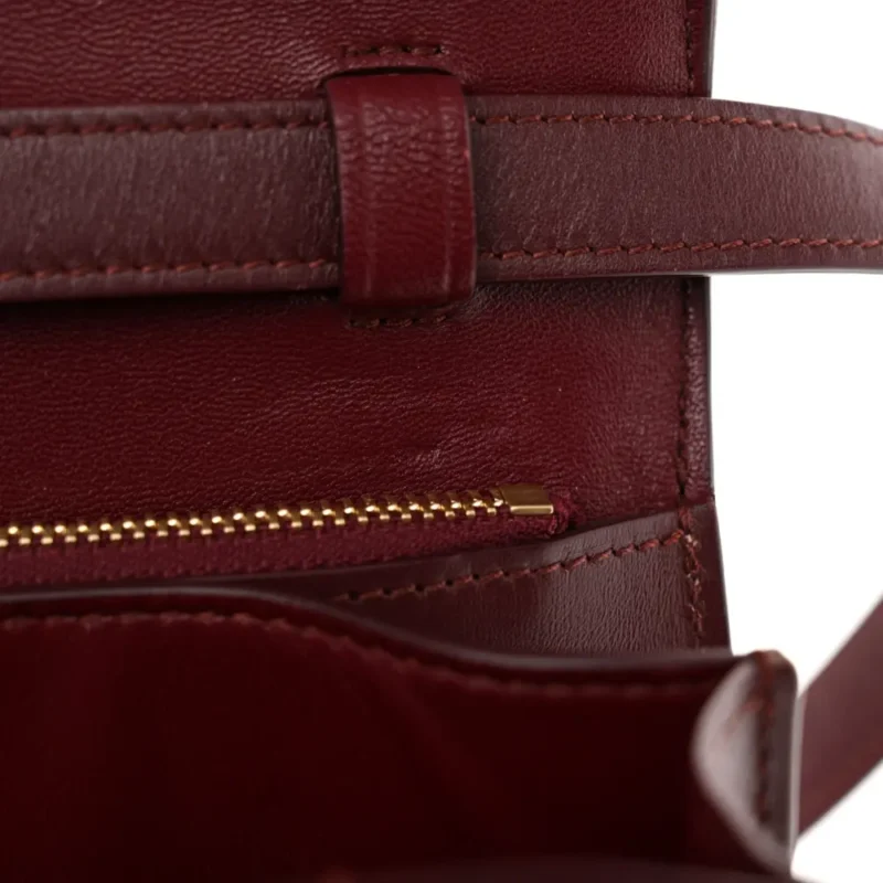 CELINE MEDIUM CLASSIC BOX FLAP BAG BURGUNDY BOX CALFSKIN LEATHER GOLD HARDWARE - Image 10
