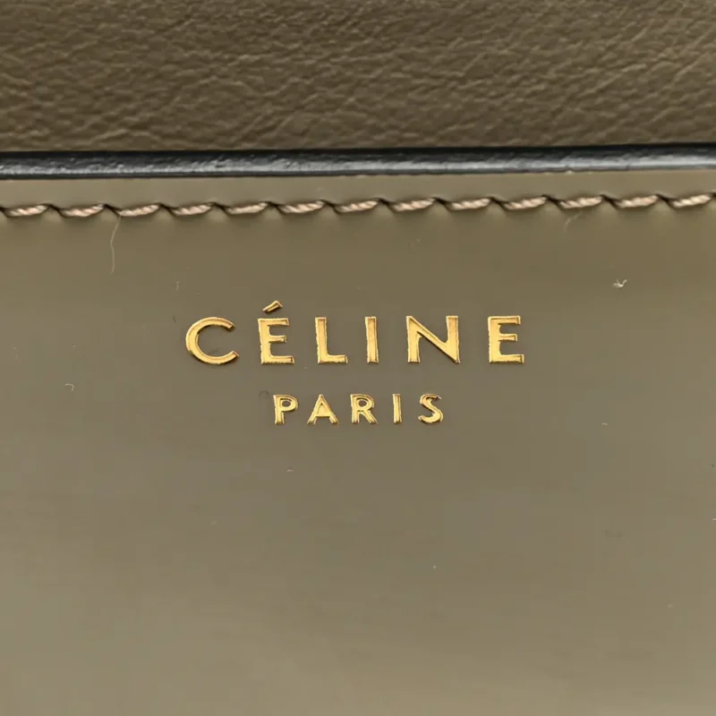 CELINE MEDIUM CLASSIC BOX FLAP BAG QUARTZ SPAZZOLATO CALFSKIN LEATHER GOLD HARDWARE - Image 2