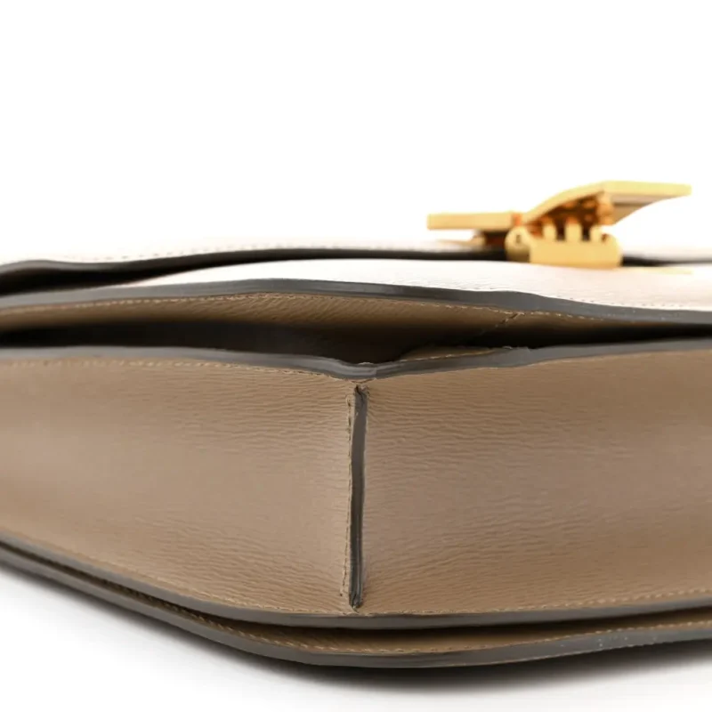 CELINE MEDIUM CLASSIC BOX FLAP BAG TAUPE LIEGE CALFSKIN LEATHER GOLD HARDWARE - Image 4