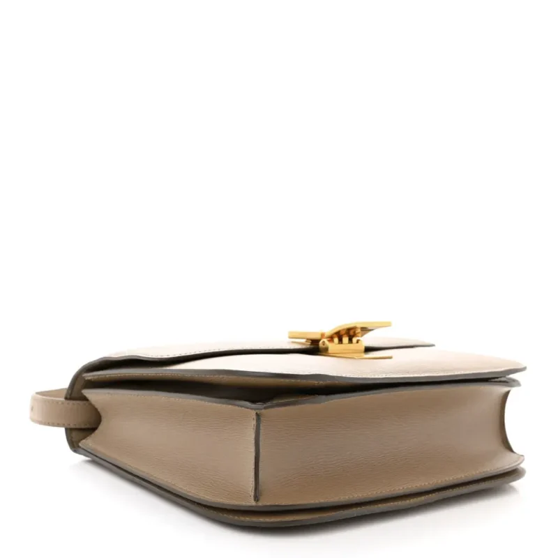 CELINE MEDIUM CLASSIC BOX FLAP BAG TAUPE LIEGE CALFSKIN LEATHER GOLD HARDWARE - Image 6