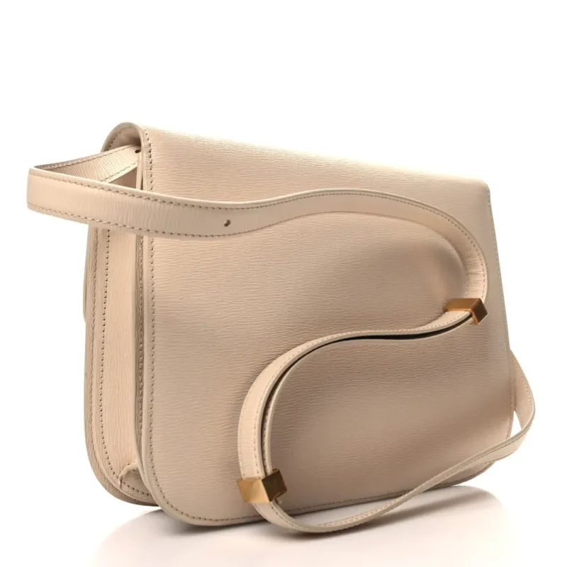 CELINE MEDIUM CLASSIC BOX FLAP BAG POWDER LIEGE CALFSKIN LEATHER GOLD HARDWARE - Image 3