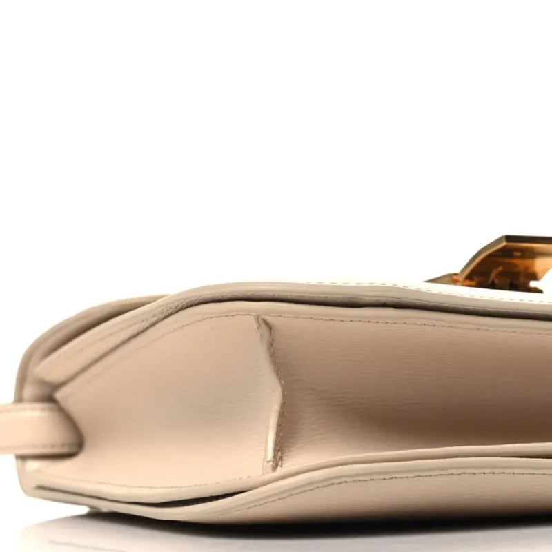CELINE MEDIUM CLASSIC BOX FLAP BAG POWDER LIEGE CALFSKIN LEATHER GOLD HARDWARE - Image 4