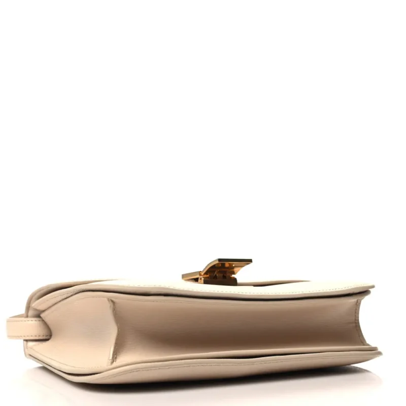 CELINE MEDIUM CLASSIC BOX FLAP BAG POWDER LIEGE CALFSKIN LEATHER GOLD HARDWARE - Image 6