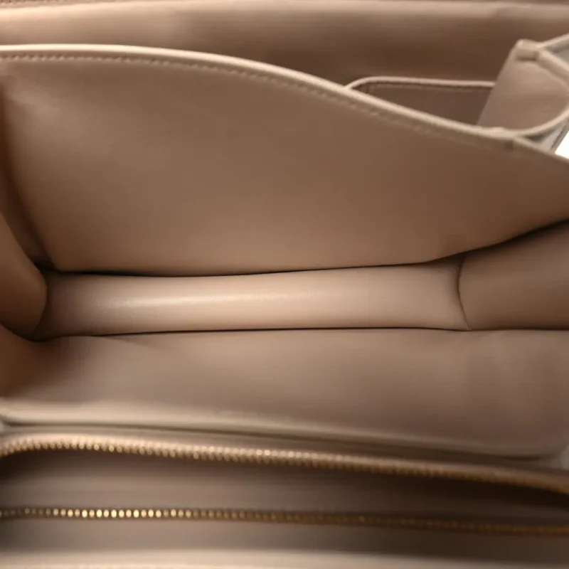 CELINE MEDIUM CLASSIC BOX FLAP BAG POWDER LIEGE CALFSKIN LEATHER GOLD HARDWARE - Image 7