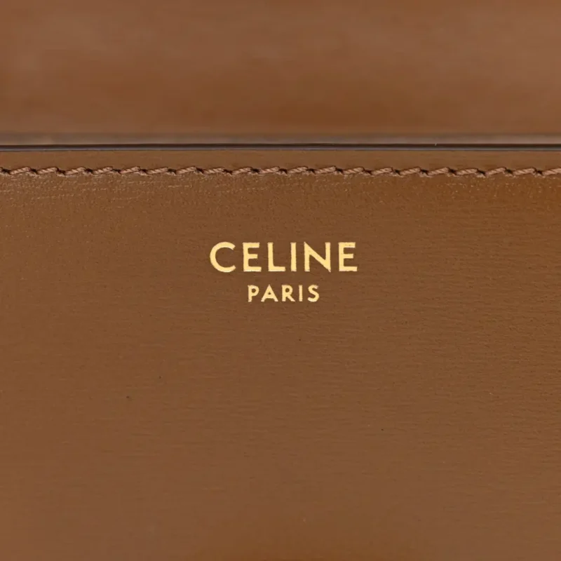 CELINE SMALL TEEN CLASSIC BOX FLAP BAG CAMEL BOX CALFSKIN LEATHER GOLD HARDWARE - Image 2