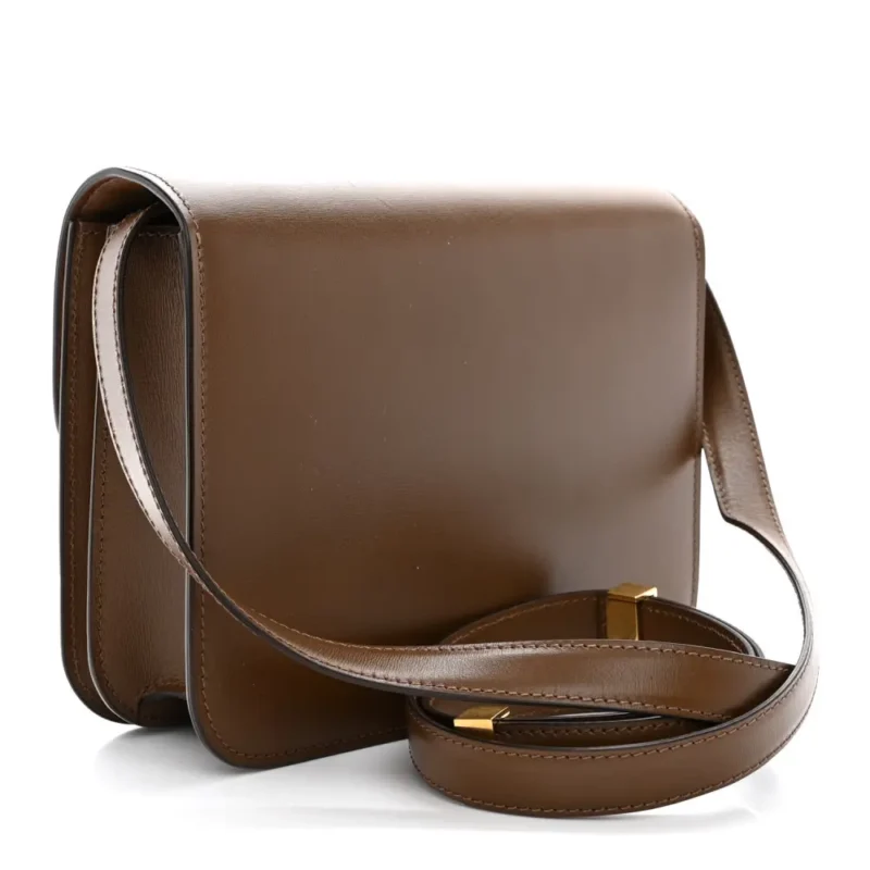 CELINE SMALL TEEN CLASSIC BOX FLAP BAG CAMEL BOX CALFSKIN LEATHER GOLD HARDWARE - Image 3