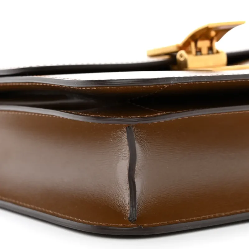 CELINE SMALL TEEN CLASSIC BOX FLAP BAG CAMEL BOX CALFSKIN LEATHER GOLD HARDWARE - Image 4