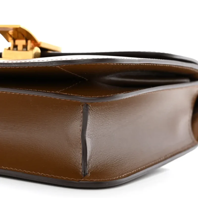 CELINE SMALL TEEN CLASSIC BOX FLAP BAG CAMEL BOX CALFSKIN LEATHER GOLD HARDWARE - Image 5