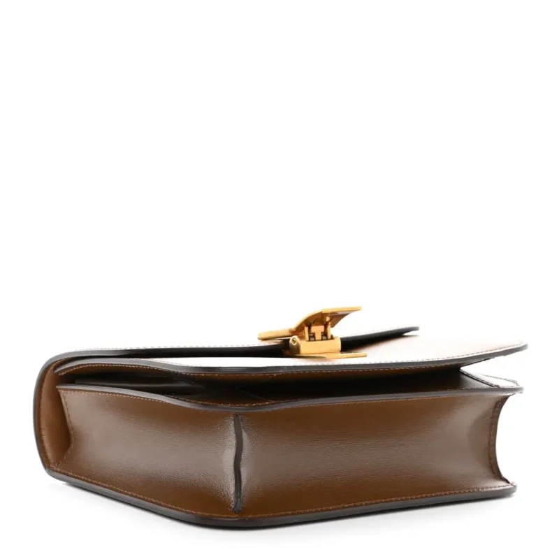 CELINE SMALL TEEN CLASSIC BOX FLAP BAG CAMEL BOX CALFSKIN LEATHER GOLD HARDWARE - Image 6