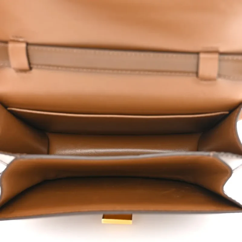 CELINE SMALL TEEN CLASSIC BOX FLAP BAG CAMEL BOX CALFSKIN LEATHER GOLD HARDWARE - Image 7