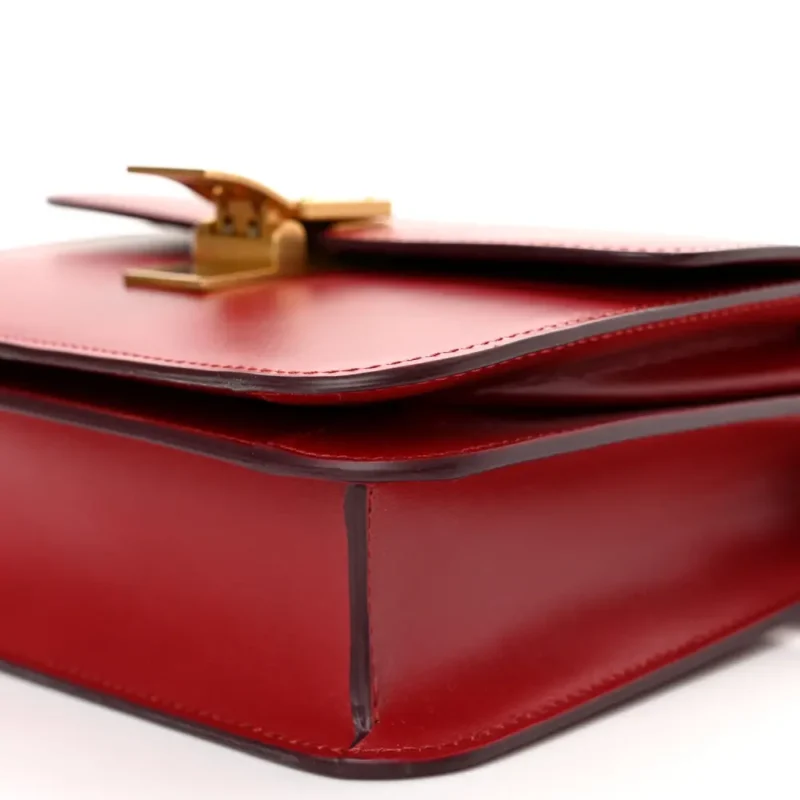 CELINE SMALL TEEN CLASSIC BOX FLAP BAG RED BOX CALFSKIN LEATHER GOLD HARDWARE - Image 5
