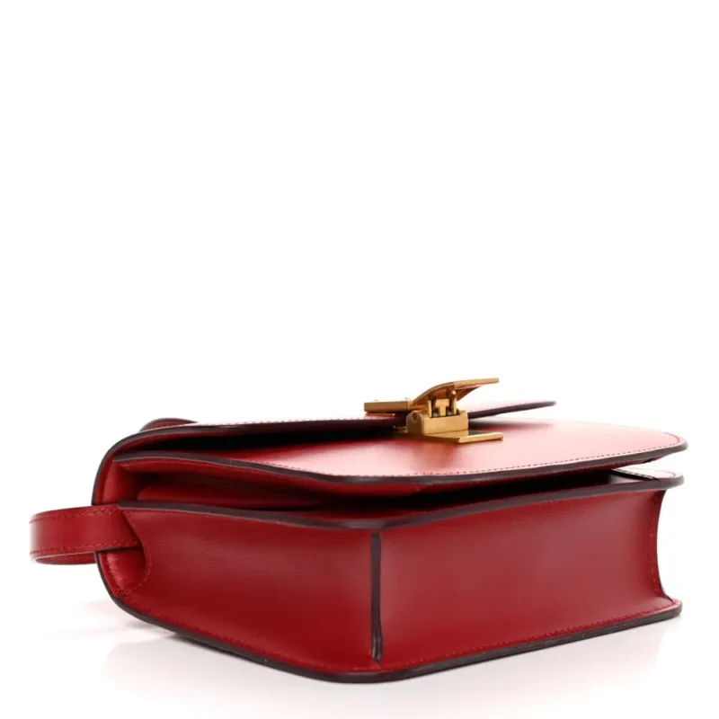 CELINE SMALL TEEN CLASSIC BOX FLAP BAG RED BOX CALFSKIN LEATHER GOLD HARDWARE - Image 6