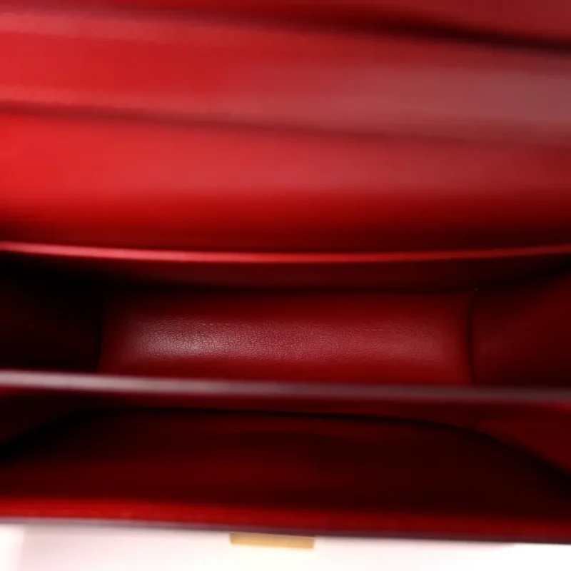 CELINE SMALL TEEN CLASSIC BOX FLAP BAG RED BOX CALFSKIN LEATHER GOLD HARDWARE - Image 7