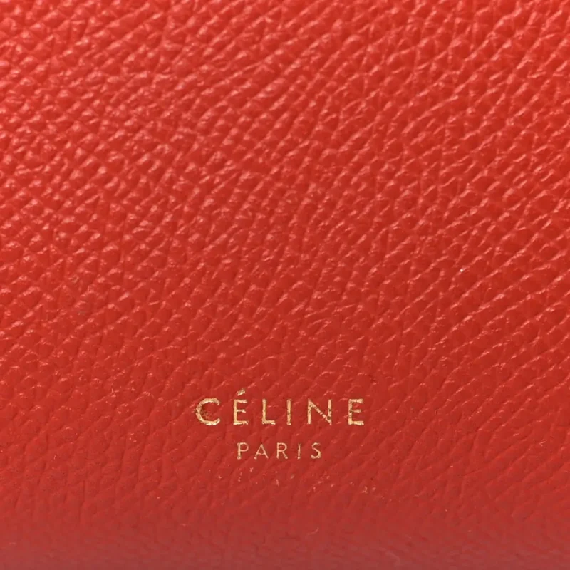 CELINE NANO BELT BAG COQUELICOT GRAINED CALFSKIN LEATHER GOLD HARDWARE - Image 2