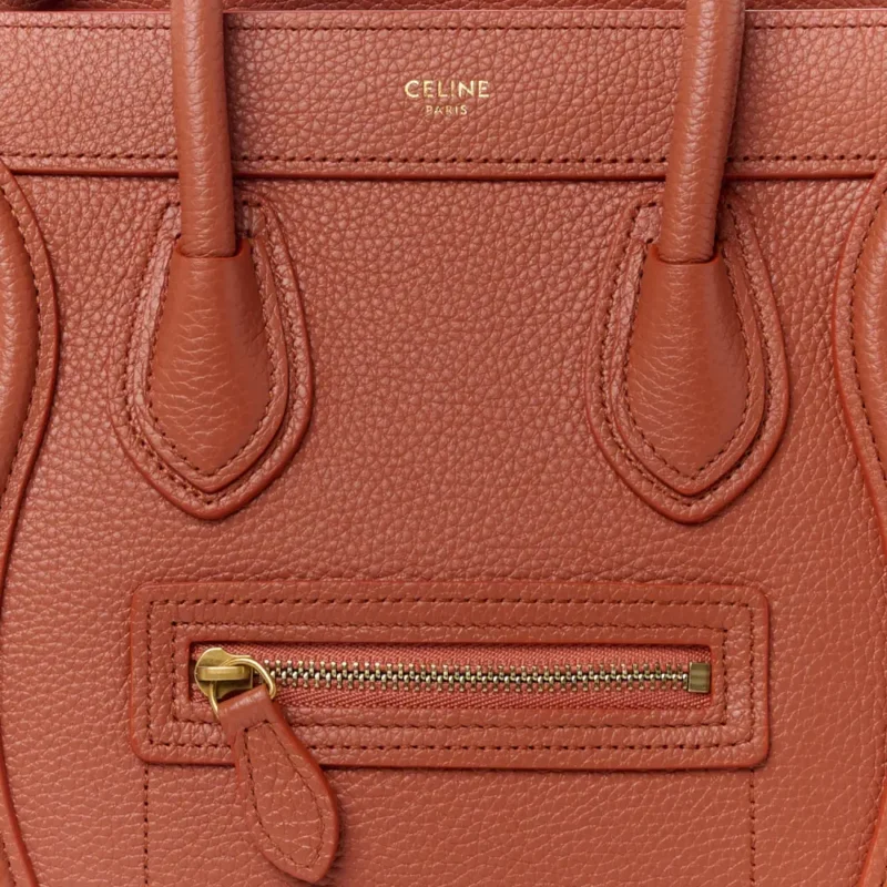CELINE NANO LUGGAGE BAG LYCHEE DRUMMED CALFSKIN LEATHER - Image 2