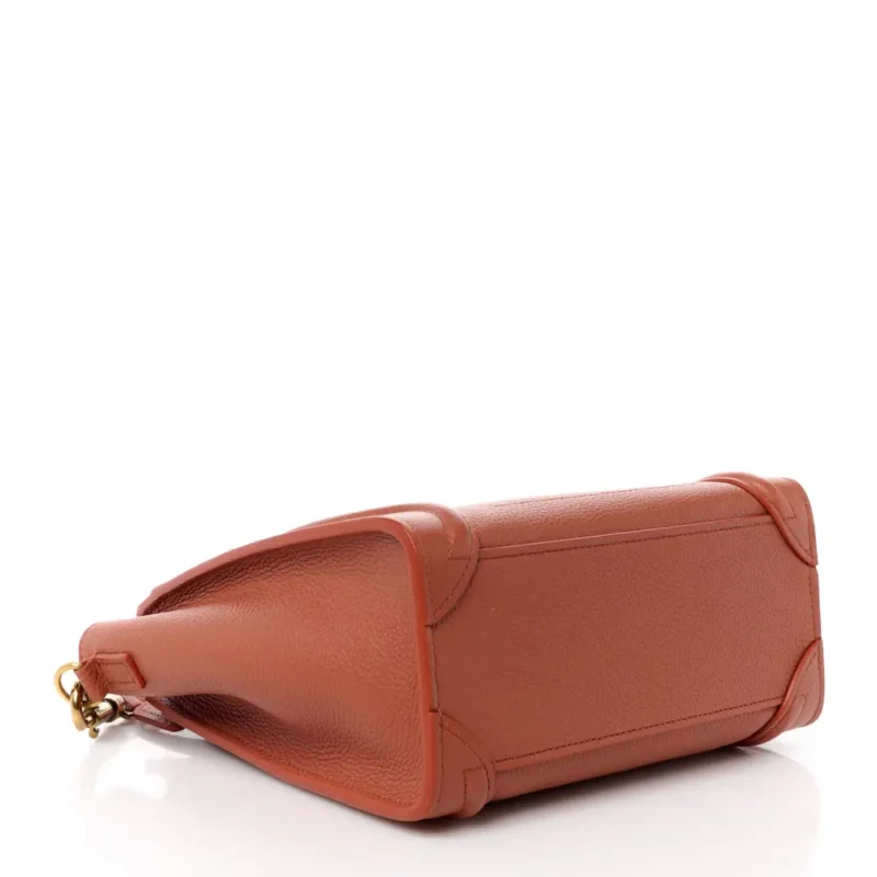CELINE NANO LUGGAGE BAG LYCHEE DRUMMED CALFSKIN LEATHER - Image 6