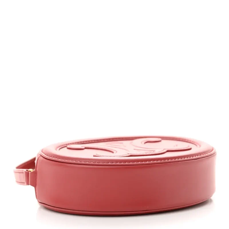 CELINE SMALL CUIR TRIOMPHE OVAL PURSE CROSSBODY LIPSTICK SMOOTH CALFSKIN LEATHER - Image 5
