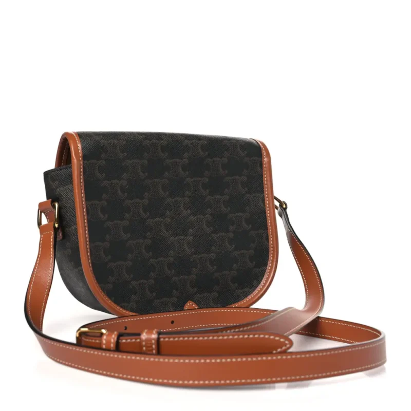 CELINE MEDIUM FOLCO BAG TAN TRIOMPHE CANVAS - Image 2