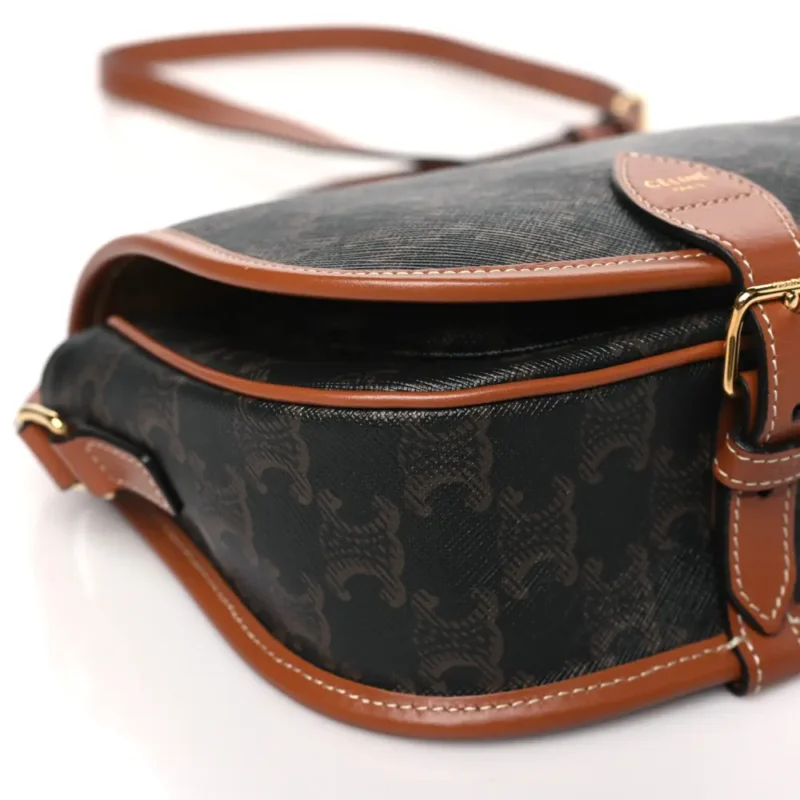 CELINE MEDIUM FOLCO BAG TAN TRIOMPHE CANVAS - Image 3