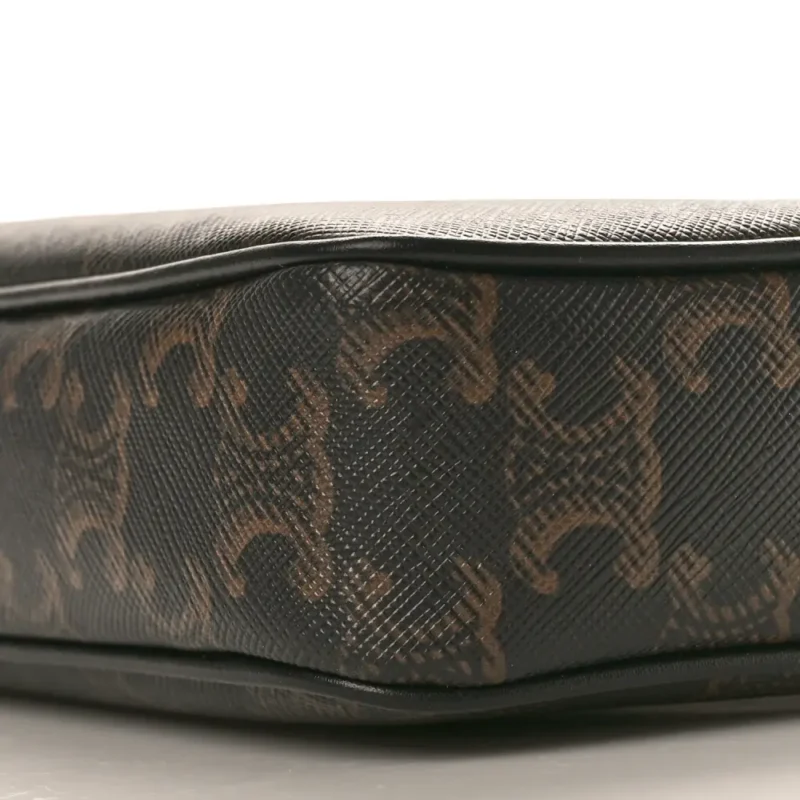 CELINE MEDIUM MESSENGER BAG BLACK TRIOMPHE CANVAS GOLD HARDWARE - Image 5