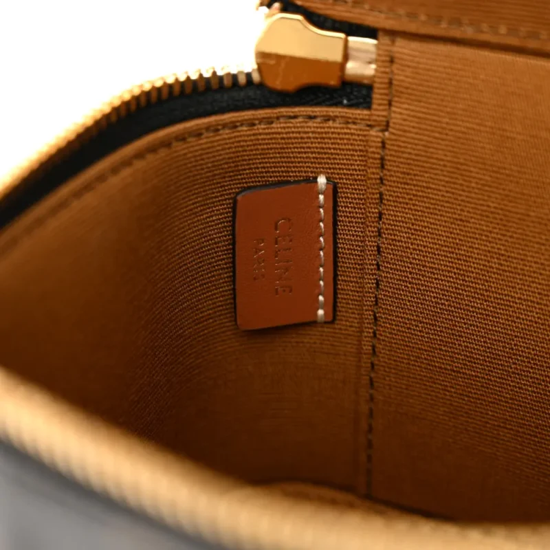 CELINE MINI VANITY CASE TAN TRIOMPHE CANVAS & CALFSKIN LEATHER GOLD HARDWARE - Image 2