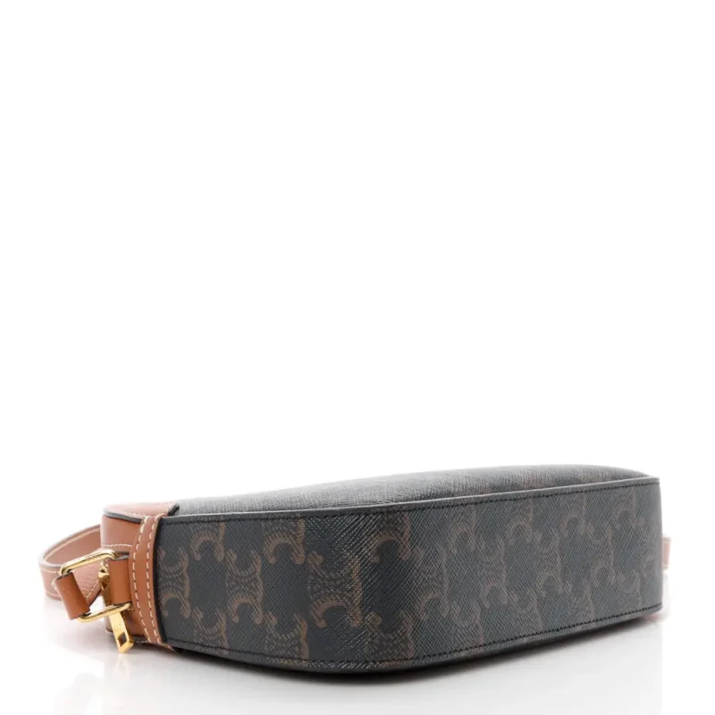 CELINE SMALL CAMERA BAG TAN TRIOMPHE CANVAS GOLD HARDWARE - Image 6