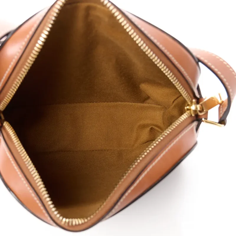 CELINE SMALL CAMERA BAG TAN TRIOMPHE CANVAS GOLD HARDWARE - Image 7